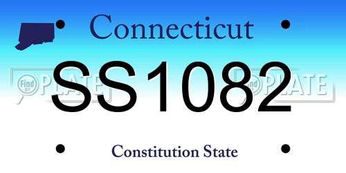SS1082 Connecticut License Plate