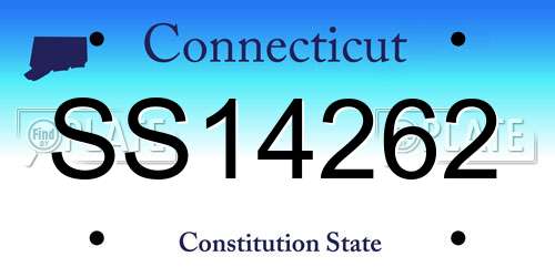 SS14262 Connecticut License Plate