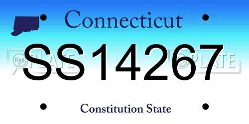 SS14267 Connecticut License Plate