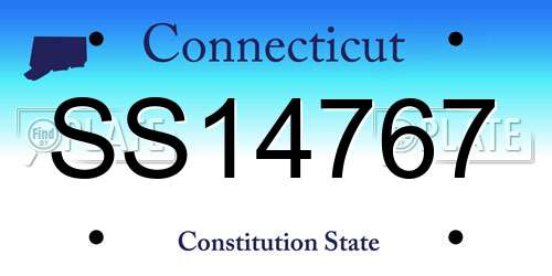 SS14767 Connecticut License Plate