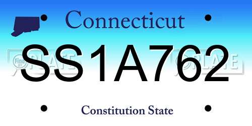 SS1A762 Connecticut License Plate