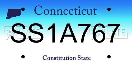 SS1A767 Connecticut License Plate