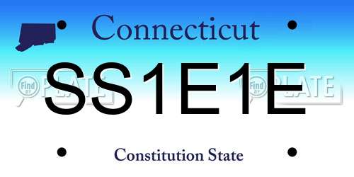 SS1E1E Connecticut License Plate