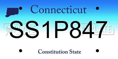 SS1P847 Connecticut License Plate