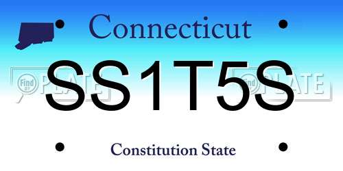 SS1T5S Connecticut License Plate