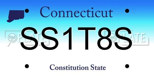 SS1T8S Connecticut License Plate