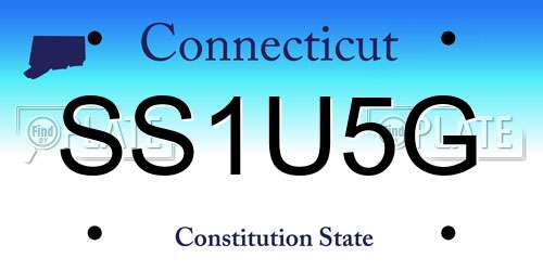 SS1U5G Connecticut License Plate