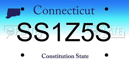 SS1Z5S Connecticut License Plate