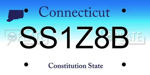 SS1Z8B Connecticut License Plate