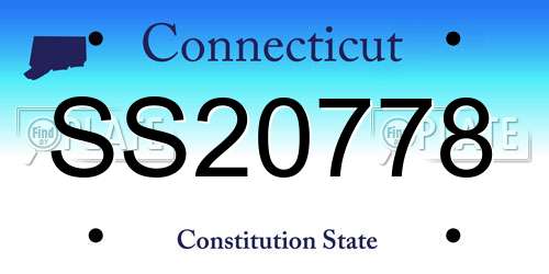 SS20778 Connecticut License Plate