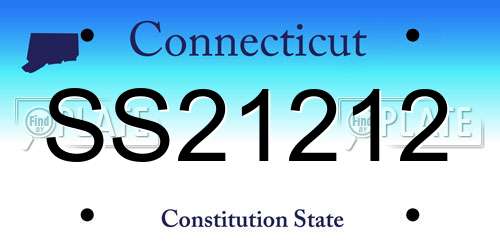 SS21212 Connecticut License Plate