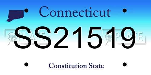 SS21519 Connecticut License Plate