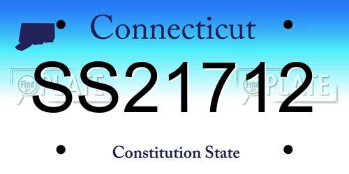 SS21712 Connecticut License Plate