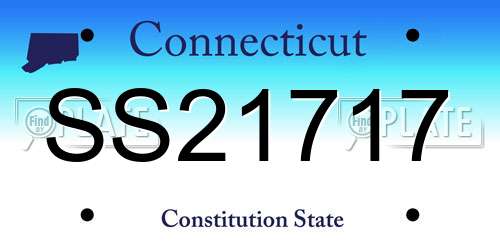 SS21717 Connecticut License Plate