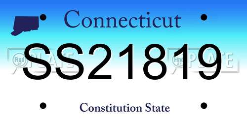 SS21819 Connecticut License Plate