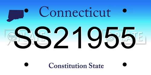 SS21955 Connecticut License Plate