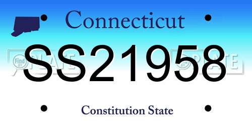 SS21958 Connecticut License Plate