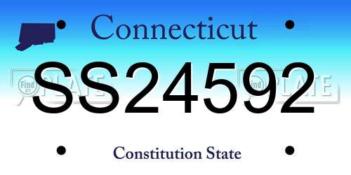 SS24592 Connecticut License Plate
