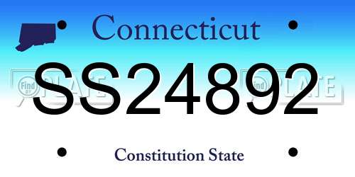 SS24892 Connecticut License Plate