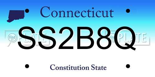 SS2B8Q Connecticut License Plate