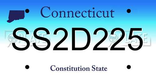 SS2D225 Connecticut License Plate
