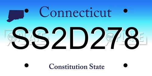 SS2D278 Connecticut License Plate