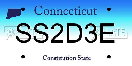 SS2D3E Connecticut License Plate