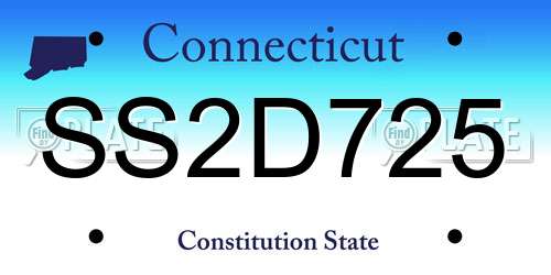SS2D725 Connecticut License Plate