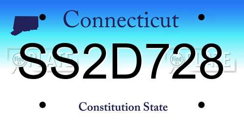 SS2D728 Connecticut License Plate