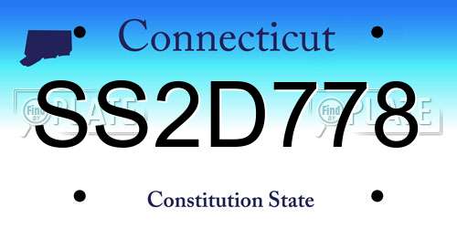 SS2D778 Connecticut License Plate