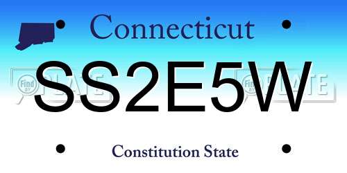 SS2E5W Connecticut License Plate