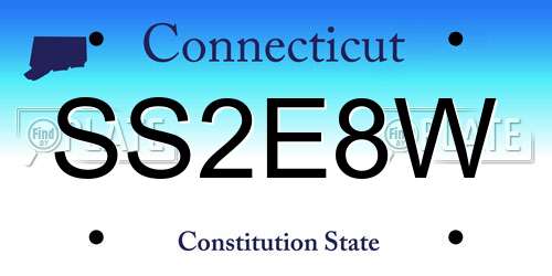 SS2E8W Connecticut License Plate