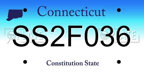 SS2F036 Connecticut License Plate