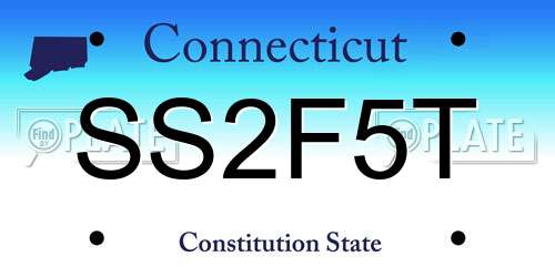 SS2F5T Connecticut License Plate