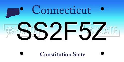 SS2F5Z Connecticut License Plate