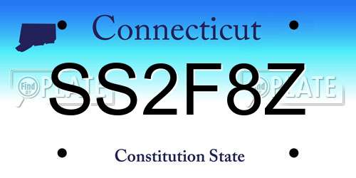 SS2F8Z Connecticut License Plate