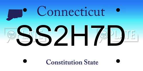 SS2H7D Connecticut License Plate