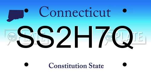 SS2H7Q Connecticut License Plate