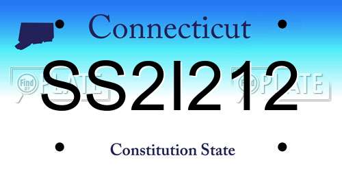 SS2I212 Connecticut License Plate