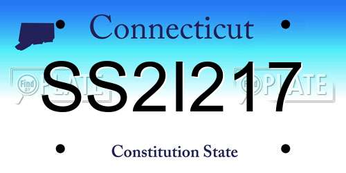 SS2I217 Connecticut License Plate