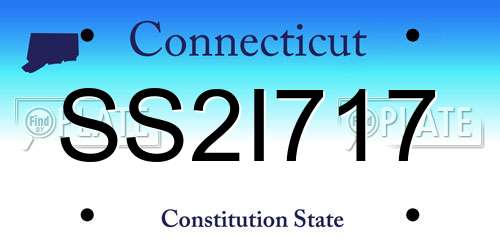 SS2I717 Connecticut License Plate
