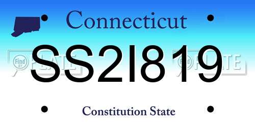 SS2I819 Connecticut License Plate
