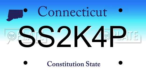 SS2K4P Connecticut License Plate