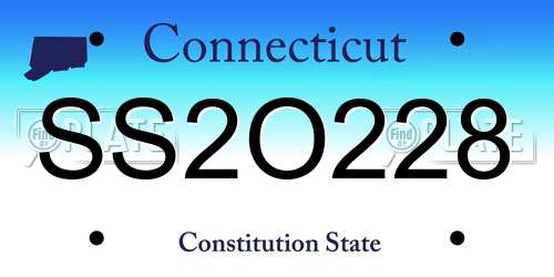 SS2O228 Connecticut License Plate
