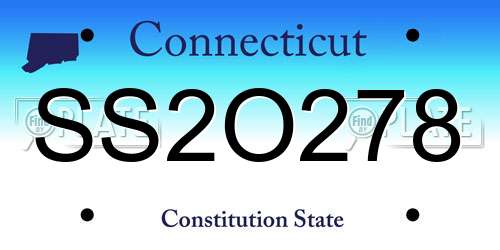 SS2O278 Connecticut License Plate
