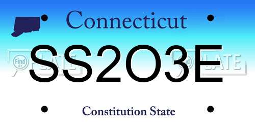 SS2O3E Connecticut License Plate