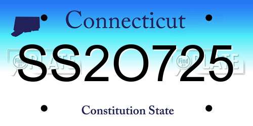 SS2O725 Connecticut License Plate