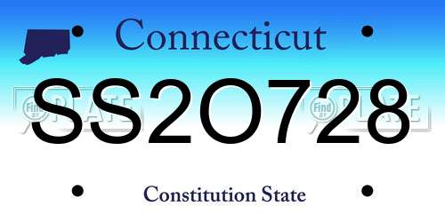 SS2O728 Connecticut License Plate