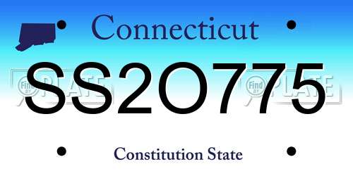 SS2O775 Connecticut License Plate