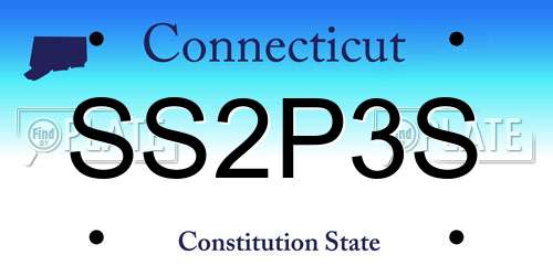 SS2P3S Connecticut License Plate